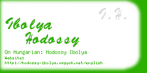 ibolya hodossy business card